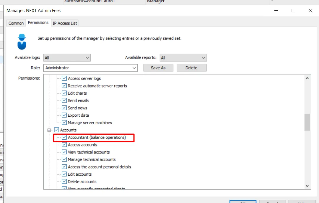 Admin Fees Permissions