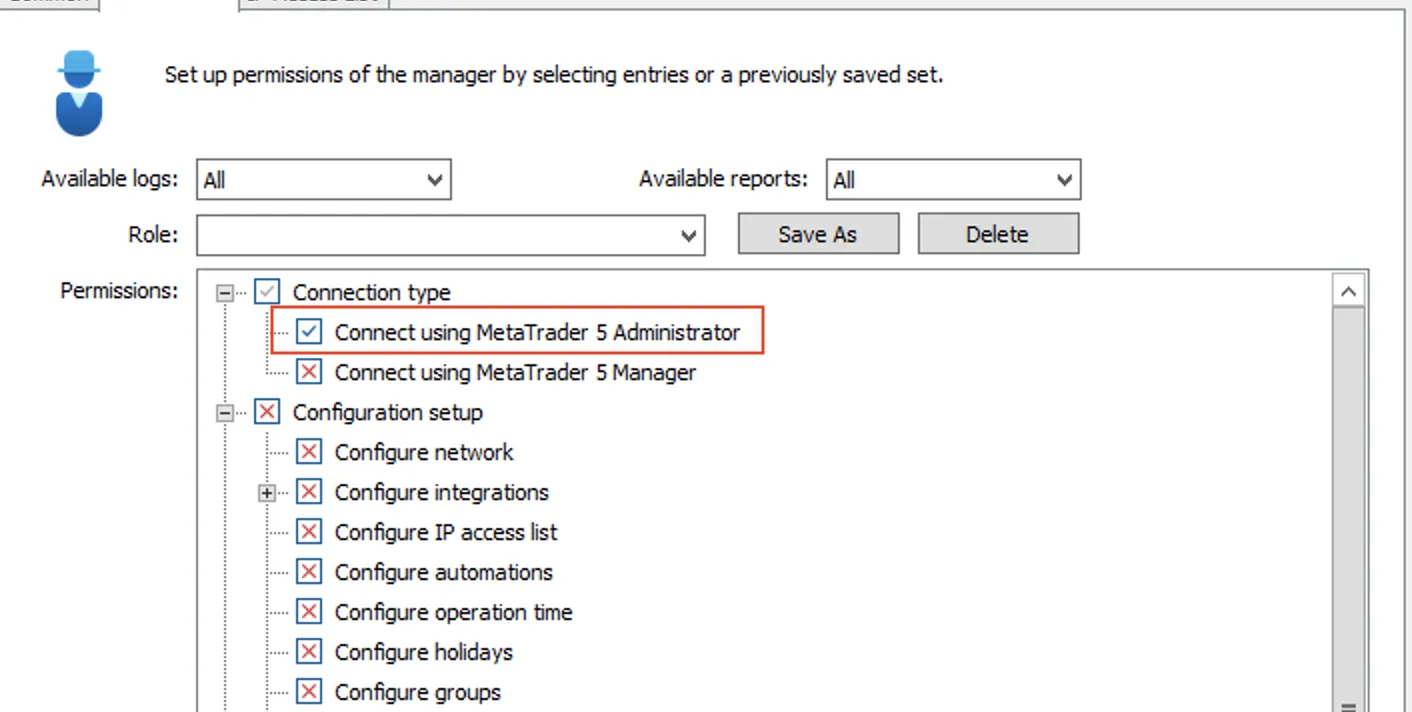Permissions MT5