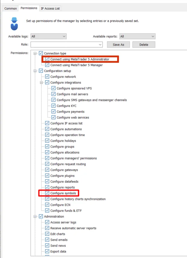 MT5 Permissions